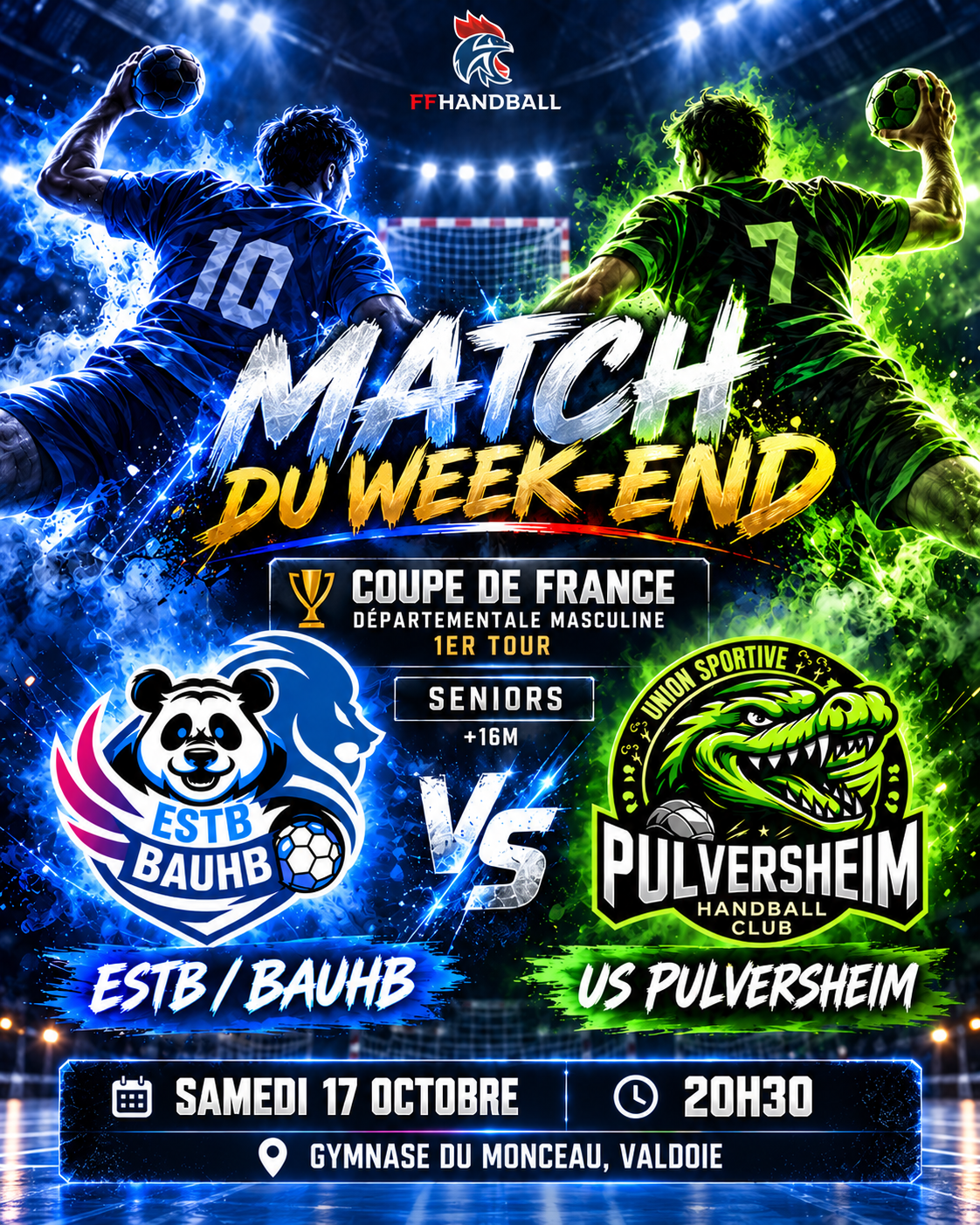 Affiche explosive du match de handball